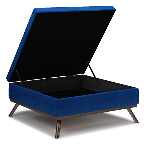 Simpli Home Medium Square Table Ottoman In Velvet
