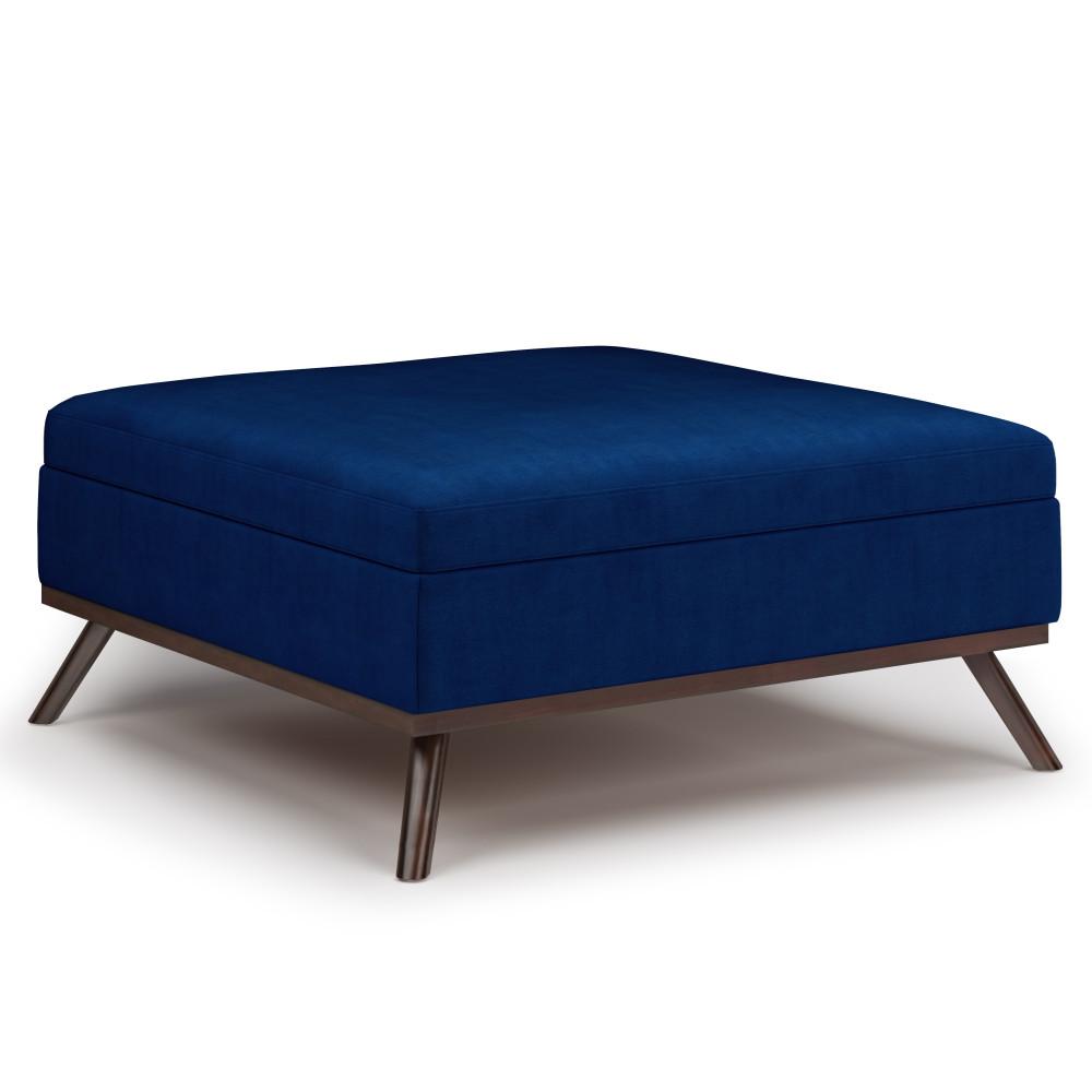 Simpli Home Medium Square Table Ottoman In Velvet
