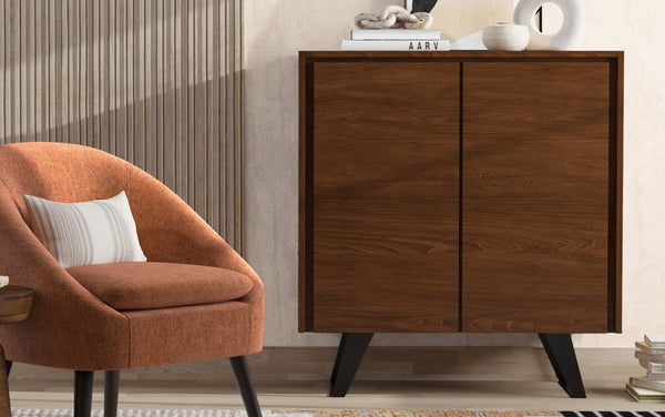 Simpli Home Medium Storage Cabinet In Walnut