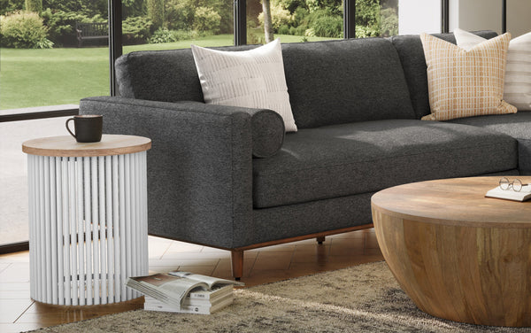 Simpli Home Metal And Wood Accent Table In White