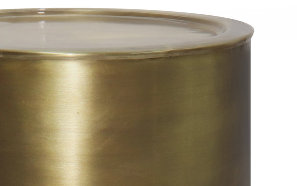 Simpli Home Metal Side Table In Antique Gold