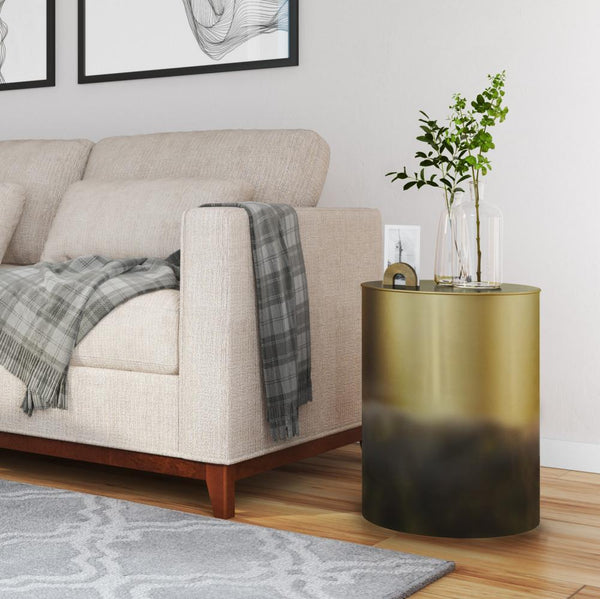 Simpli Home Metal Table In Black And Gold