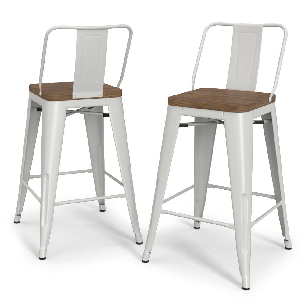 simpli home Metal Wood Counter Stool (Set of 2)