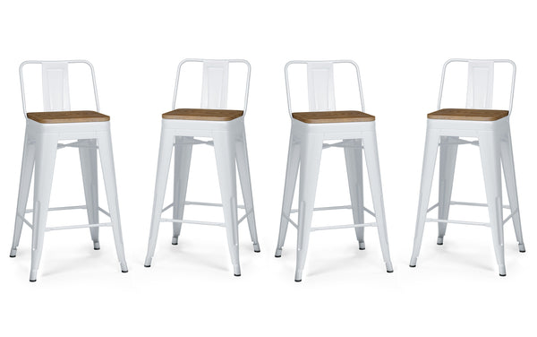 Simpli Home Metal Wood Counter Stool (Set Of 4)