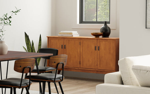 Simpli Home Mid Century 4 Door Sideboard Buffet