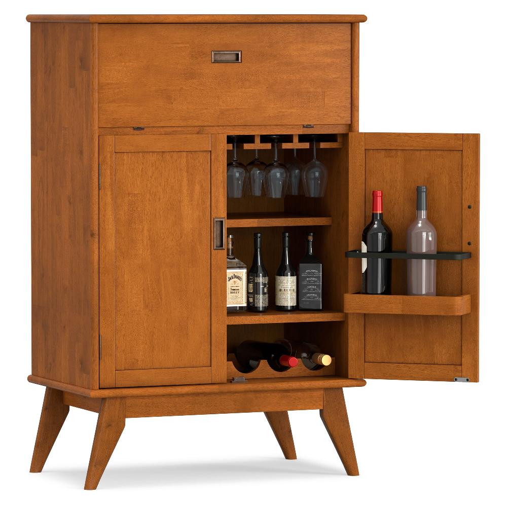 simpli home Mid Century Bar Cabinet