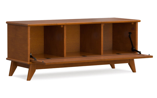 Simpli Home Mid-Century Flip-Down Storage Bench