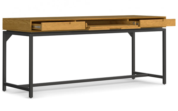 Simpli Home Mid Century Wide Desk In Oak