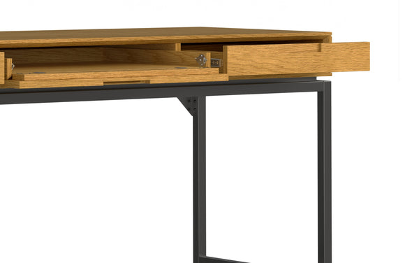 Simpli Home Mid Century Wide Desk In Oak