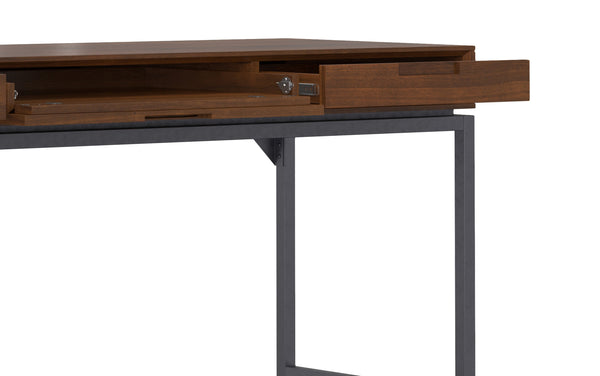Simpli Home Mid Century Wide Desk In Walnut