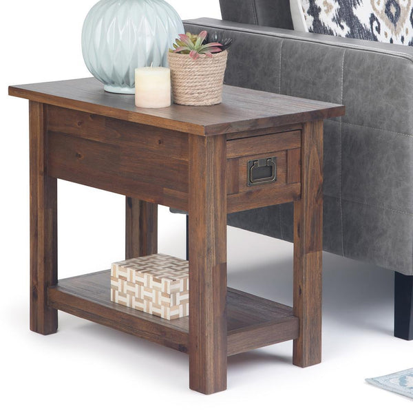 Simpli Home Narrow Side Table In Acacia