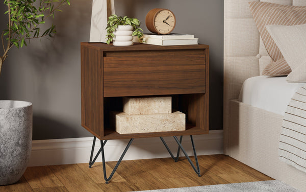Simpli Home Nightstand In Walnut