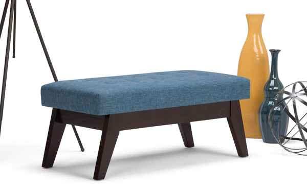Simpli Home Ottoman Bench In Denim Blue