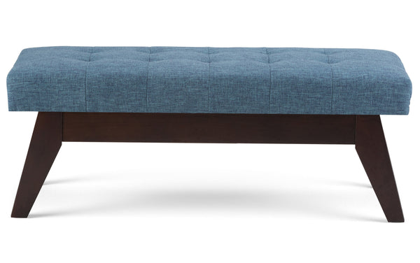 Simpli Home Ottoman Bench In Denim Blue