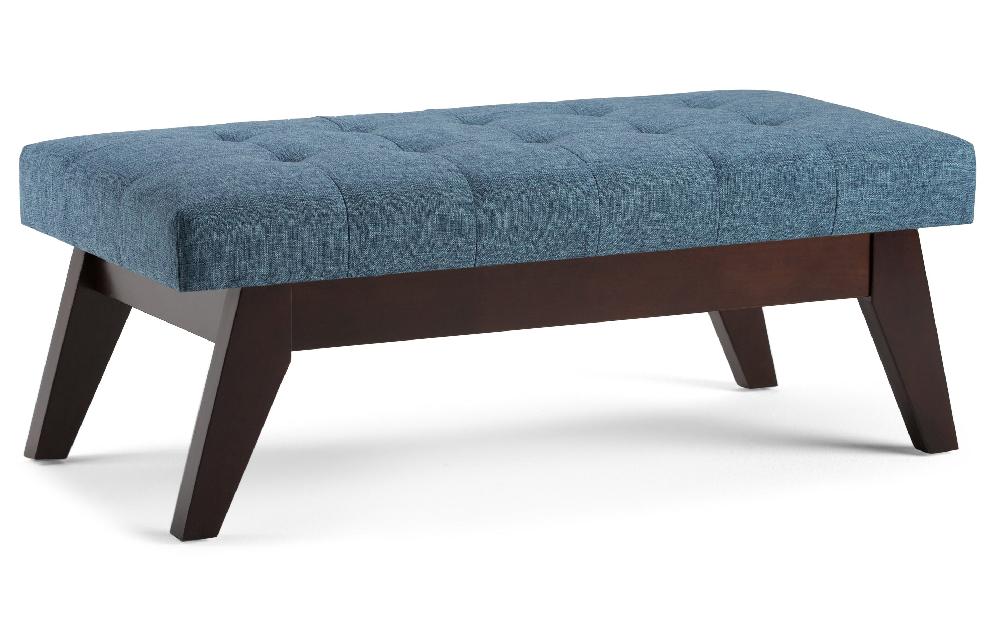 simpli home Ottoman Bench in Denim Blue