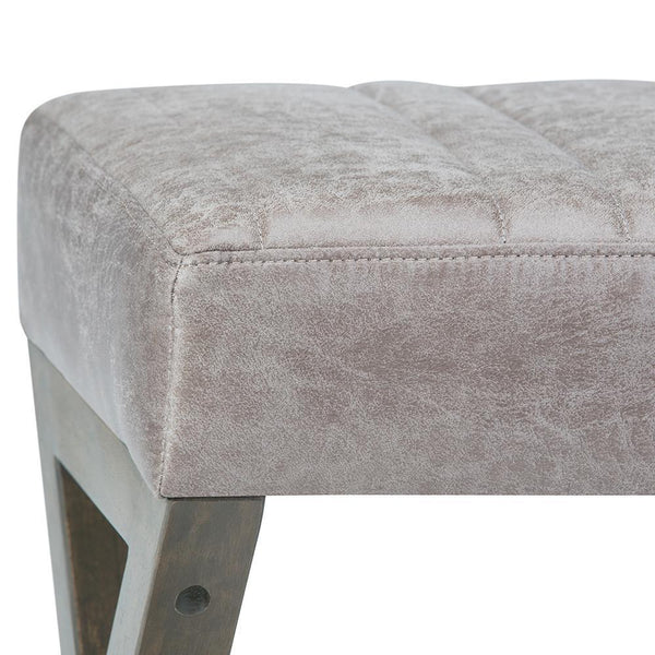 Simpli Home Ottoman Bench In Distressed Grey Taupe