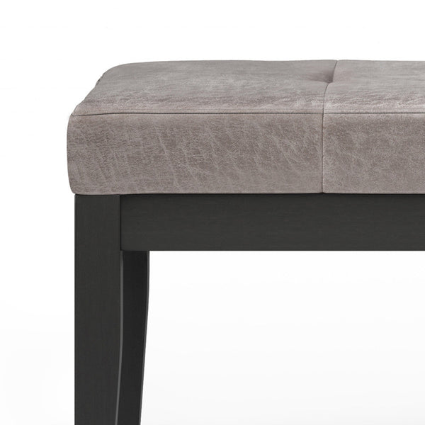 Simpli Home Ottoman Bench In Distressed Grey Taupe