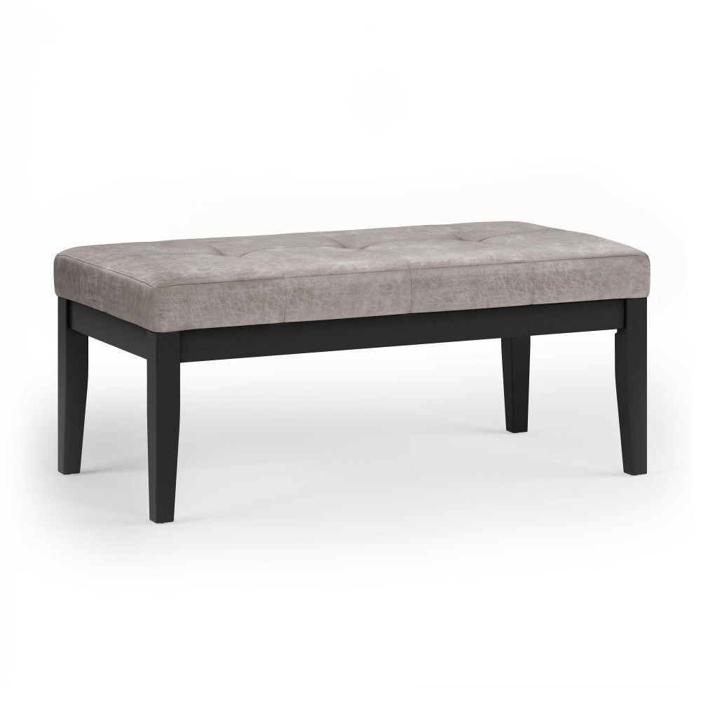 simpli home Ottoman Bench in Distressed Grey Taupe