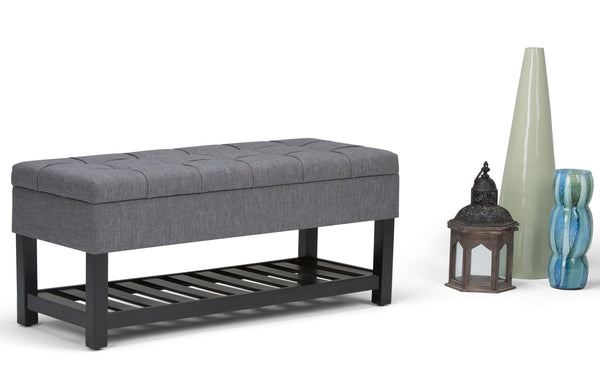 Simpli Home Ottoman Bench In Linen