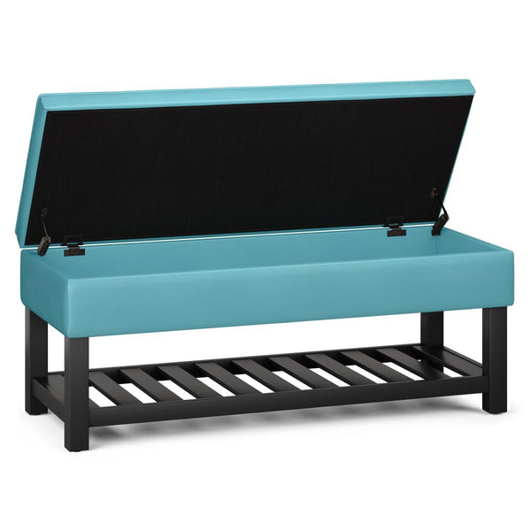 Simpli Home Ottoman Bench In Soft Blue
