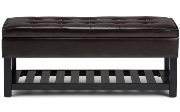 Simpli Home Ottoman Bench In Vegan Leather