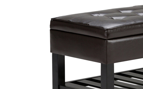 Simpli Home Ottoman Bench In Vegan Leather