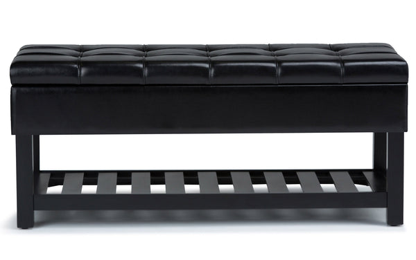 Simpli Home Ottoman Bench In Vegan Leather