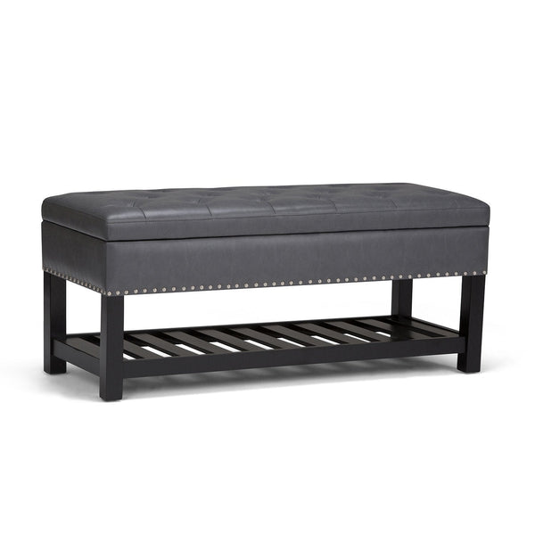 Simpli Home Ottoman Bench In Vegan Leather