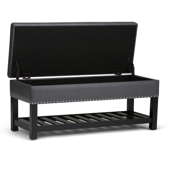 Simpli Home Ottoman Bench In Vegan Leather