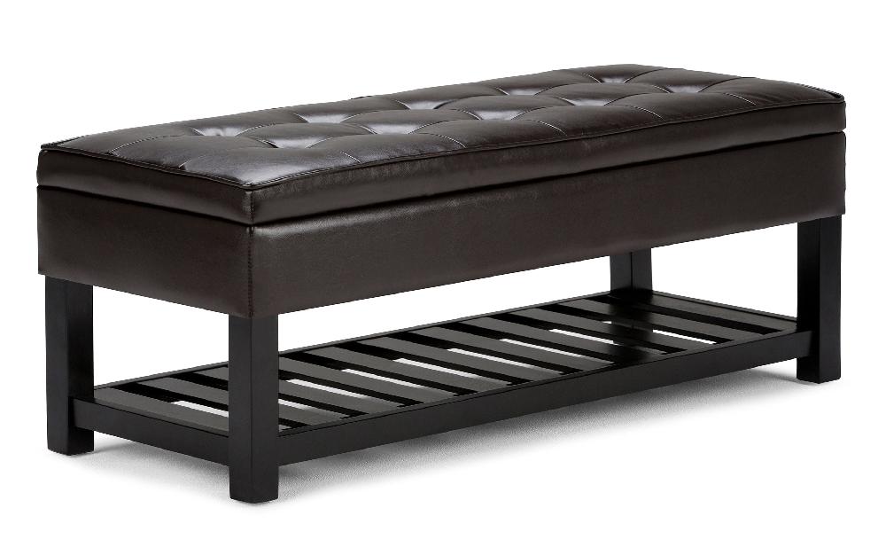 simpli home Ottoman Bench in Vegan Leather