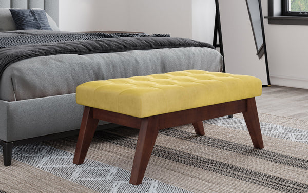 Simpli Home Ottoman Bench In Velvet Fabric