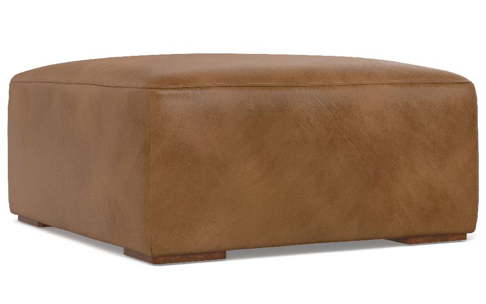 simpli home Ottoman in Genuine Leather