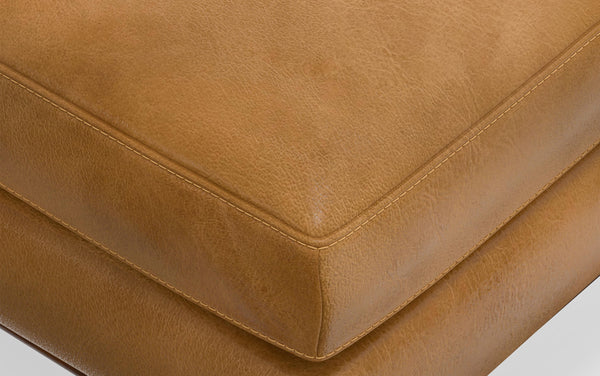 Simpli Home Ottoman In Genuine Top Grain Leather