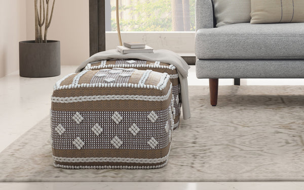 Simpli Home Outdoor/Indoor Pouf