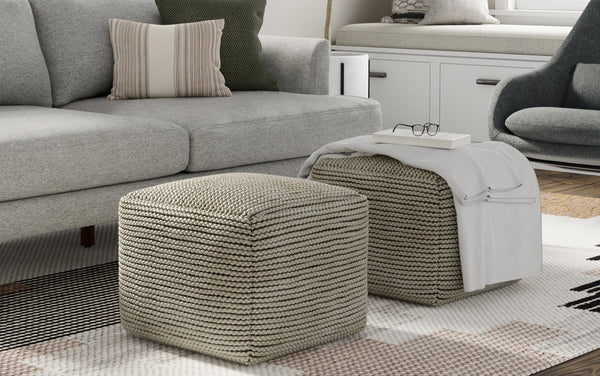 Simpli Home Outdoor/Indoor Pouf