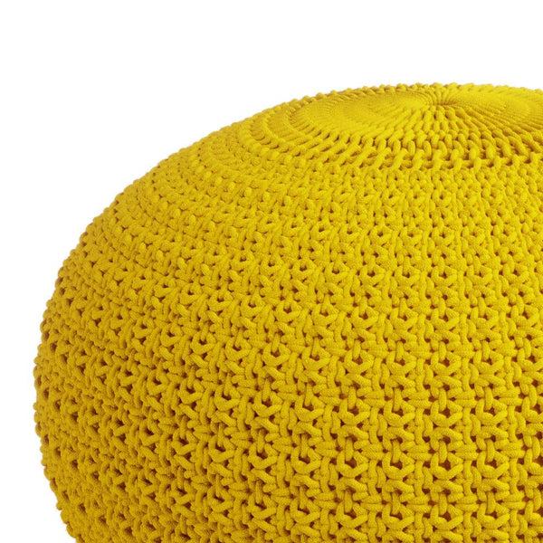 Simpli Home Outdoor/ Indoor Pouf In Yellow