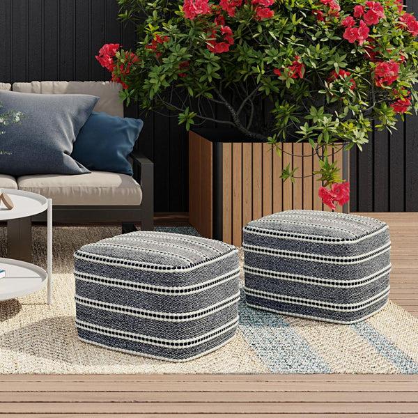 Simpli Home Outdoor/ Indoor Pouf