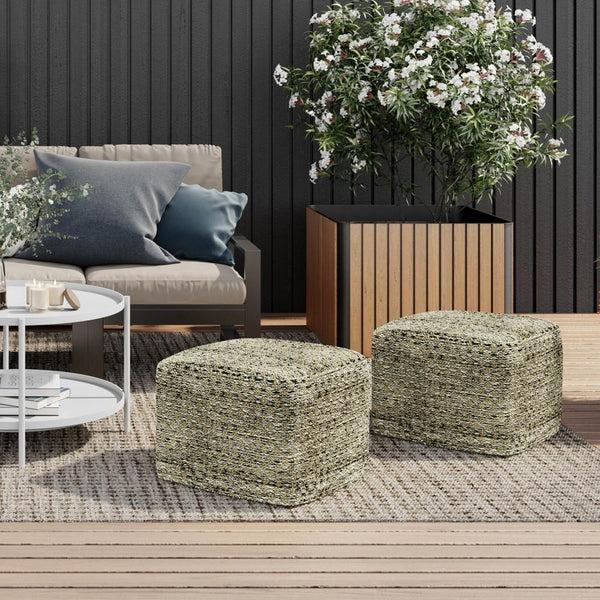 Simpli Home Outdoor/ Indoor Pouf