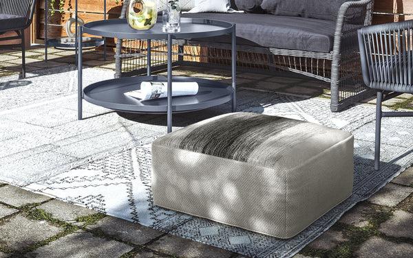 Simpli Home Outdoor/ Indoor Pouf