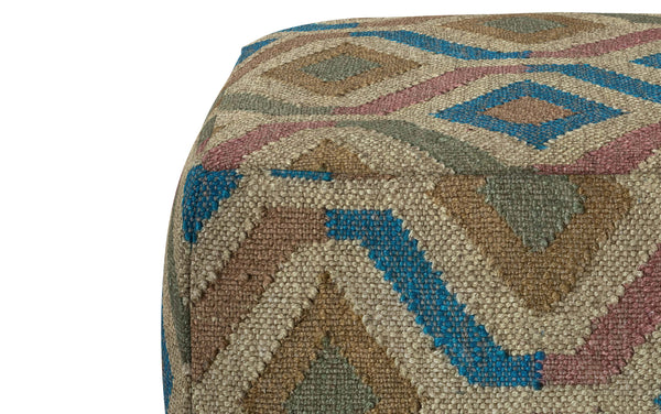 Simpli Home Pouf In Multi-Color