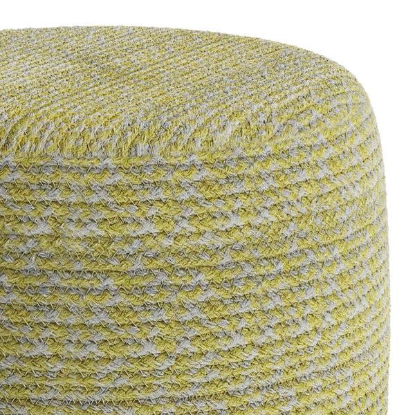 Simpli Home Pouf In Muted Yellow And Natural