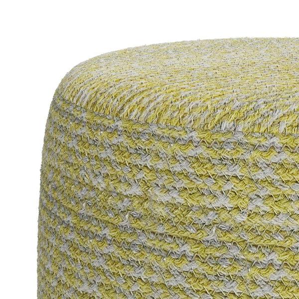 Simpli Home Pouf In Muted Yellow And Natural