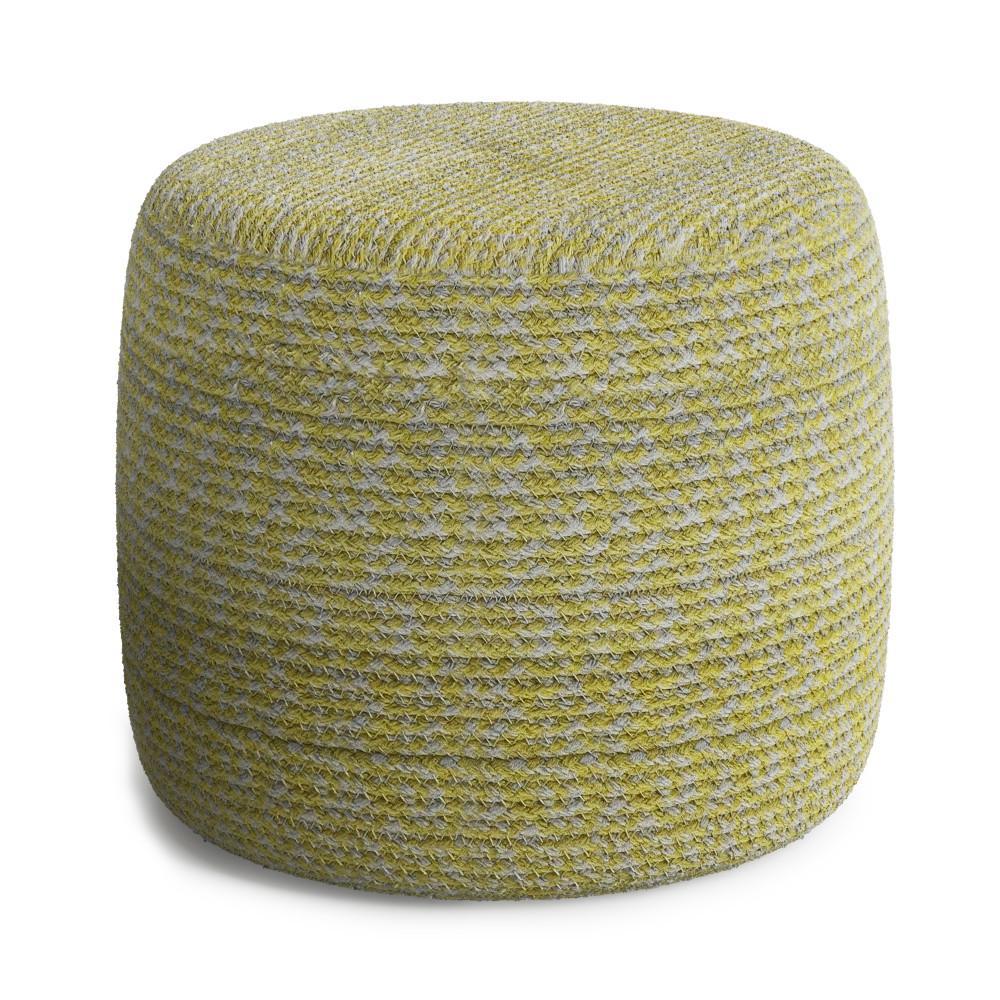 simpli home Pouf in Muted Yellow and Natural