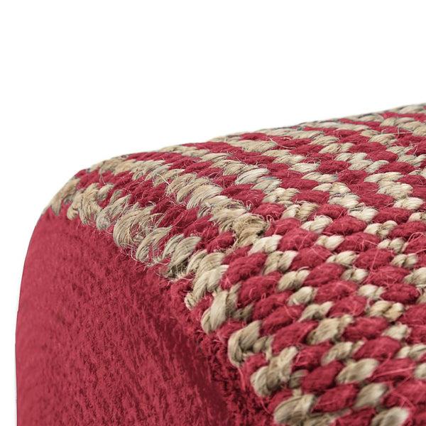 Simpli Home Pouf In Natural And Maroon