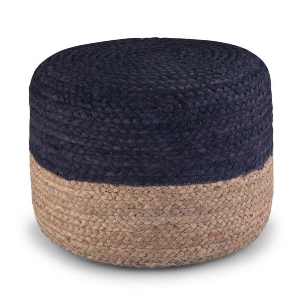 Simpli Home Pouf In Navy Natural