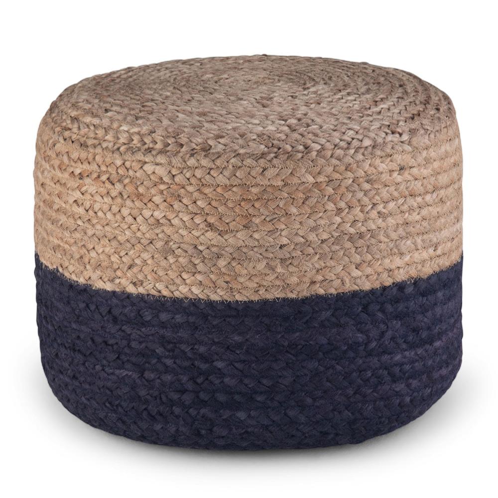 simpli home Pouf in Navy Natural