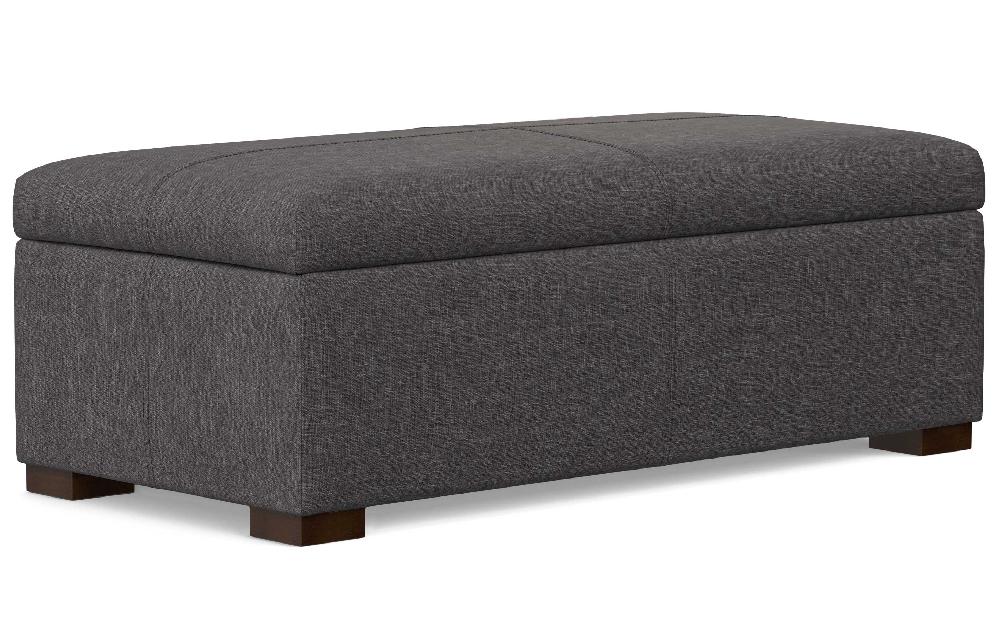 simpli home Rectangular Storage Ottoman in Linen