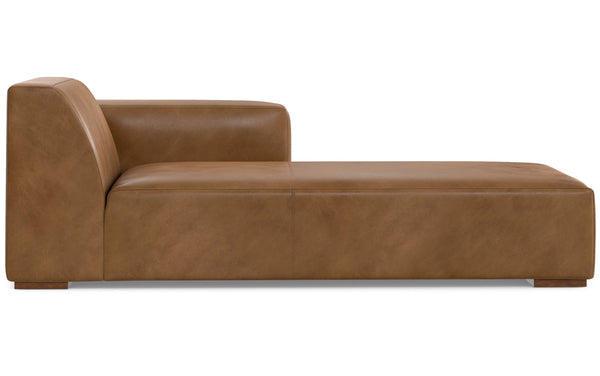 Simpli Home Right Chaise Module In Genuine Leather