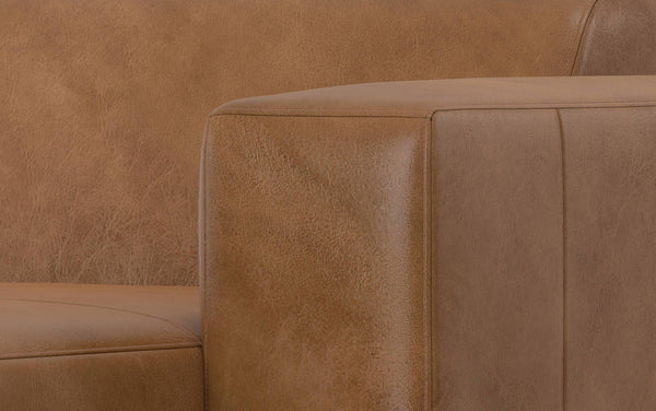 Simpli Home Right Chaise Module In Genuine Leather