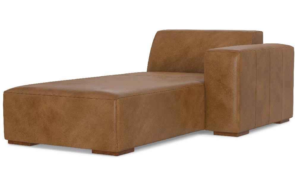 Simpli Home Right Chaise Module In Genuine Leather
